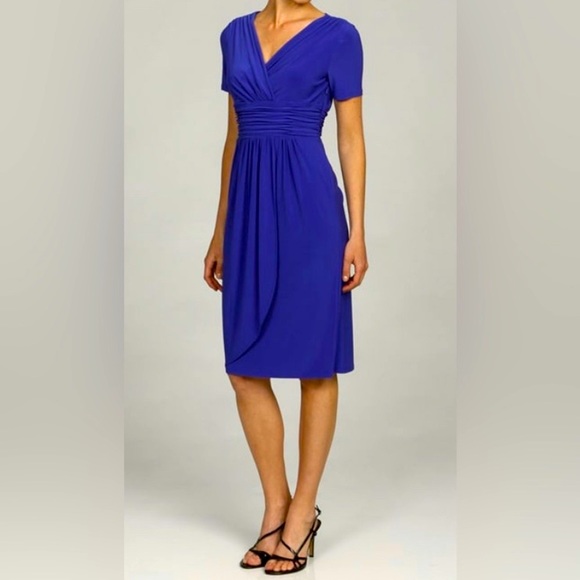 Like New EVAN-PICONE Women’s Blackberry Ruched Waistbanded Midi Dress - Picture 3 of 9